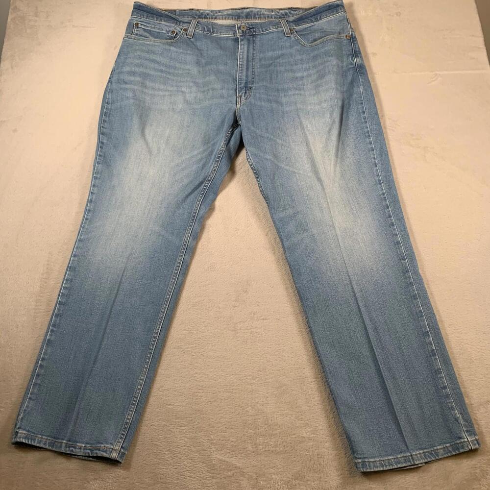 Levis 514 Jeans Mens 40x30 Light Blue Straight Leg Stretch Denim Waterless